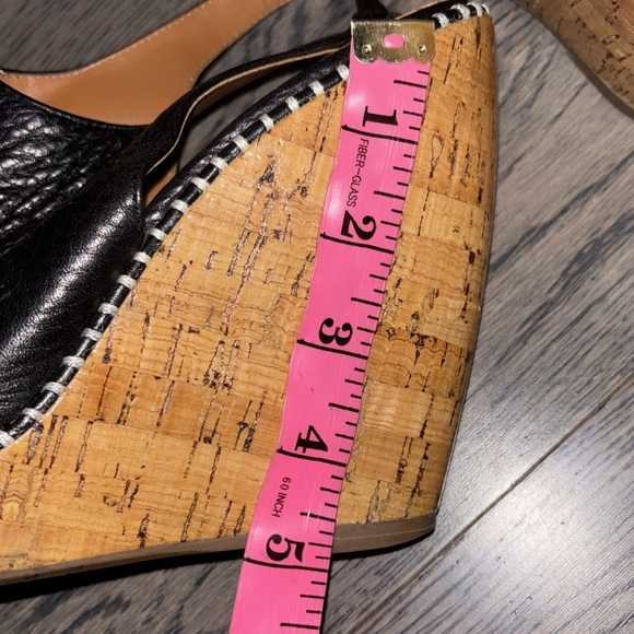 Dolce Vita Prema Platform Peep Toe Wedges Black Leather Size 9 - Picture 11 of 16